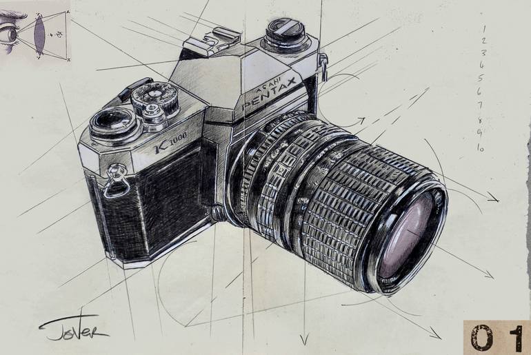 pentax k1000 drawing