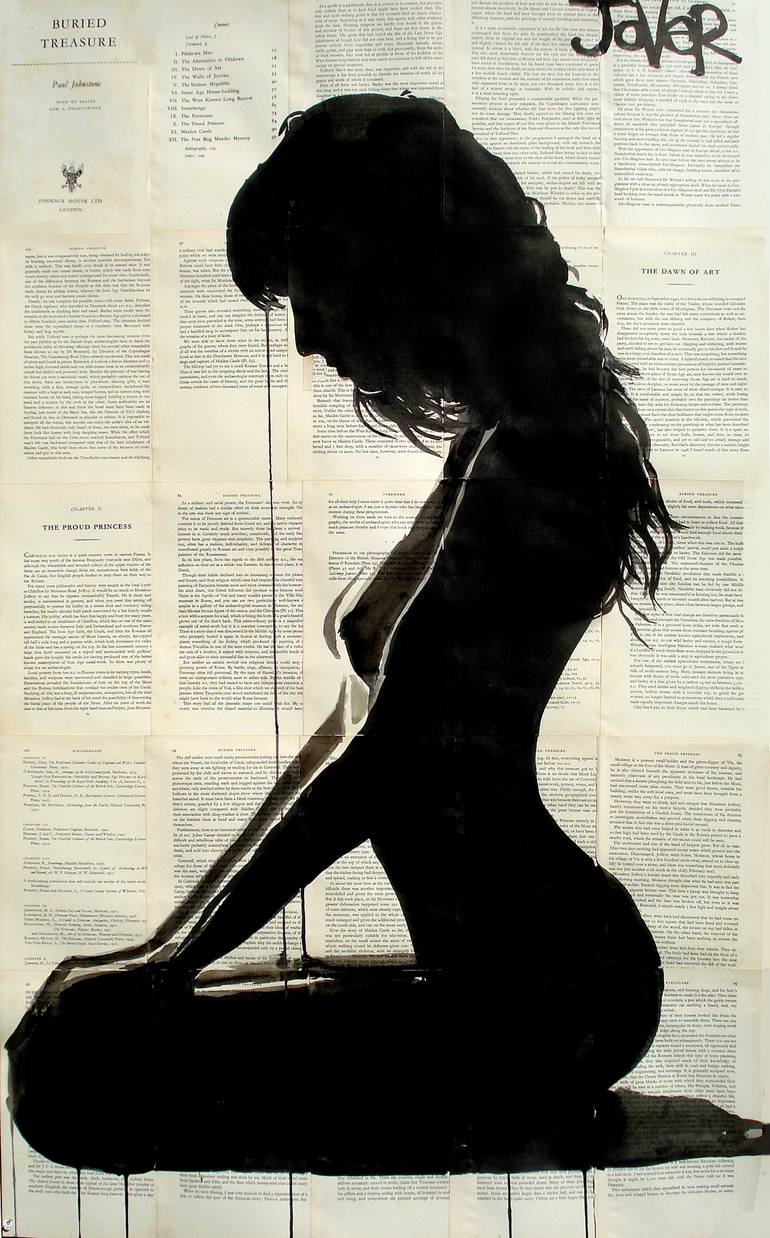 Original Figurative Nude Drawing by Loui Jover