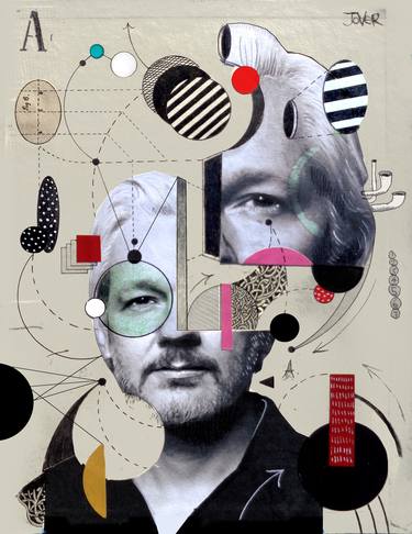 Original Dada Men Collage by LOUI JOVER