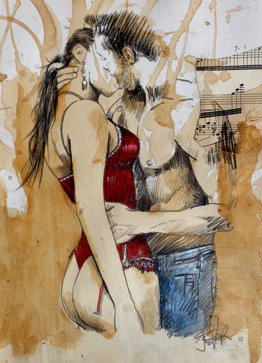 Print of Figurative Love Drawings by LOUI JOVER