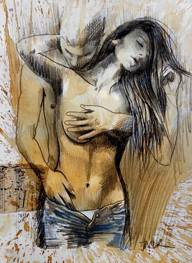 Print of Figurative Love Drawings by LOUI JOVER