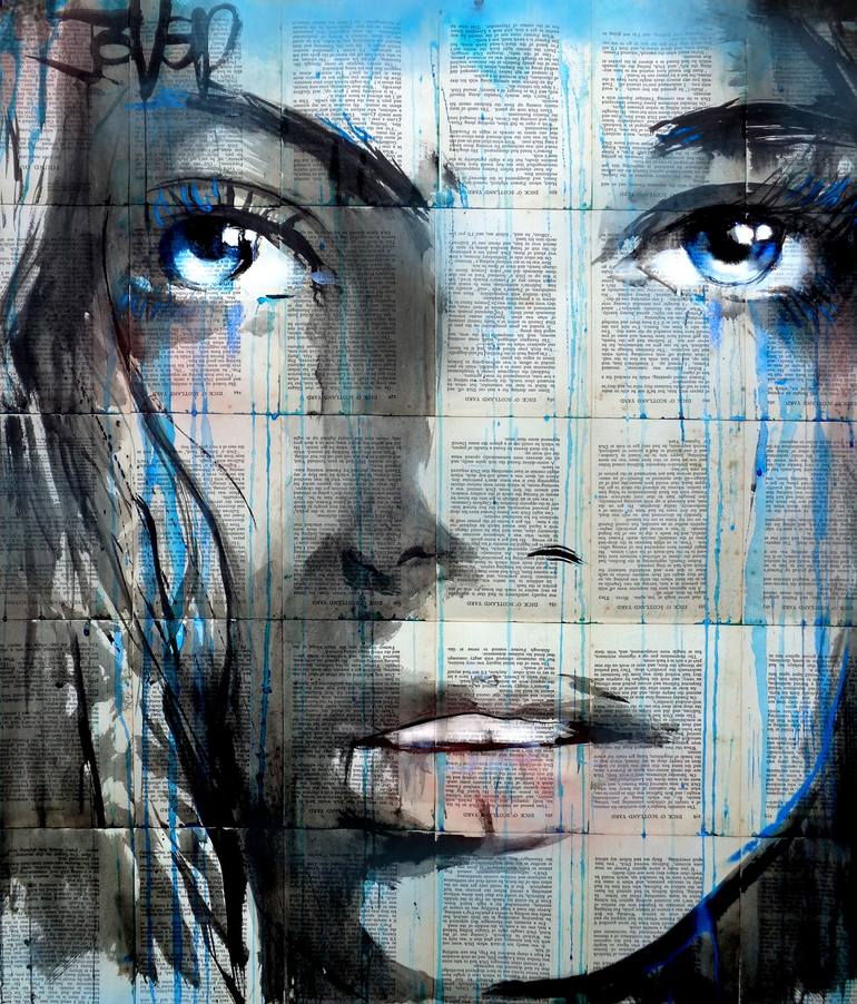 blue sway Drawing by LOUI JOVER | Saatchi Art