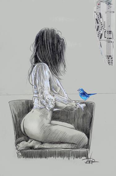 Print of Figurative Nude Drawings by LOUI JOVER