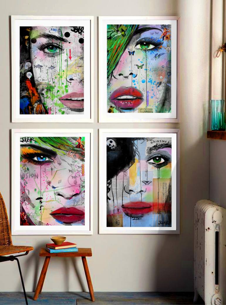 Original Pop Art Women Drawing by Loui Jover