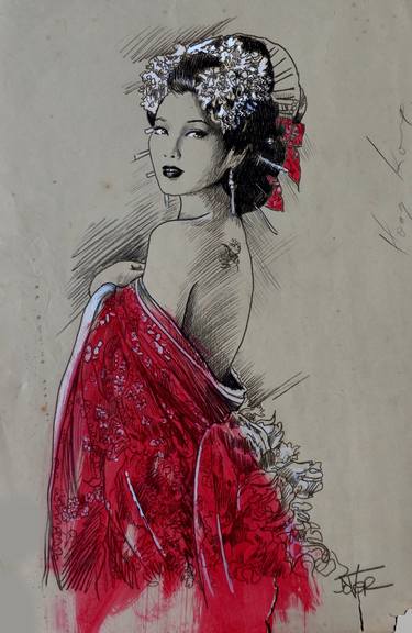 Print of Figurative Women Drawings by LOUI JOVER