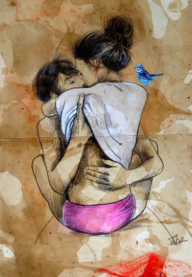 Print of Figurative Love Drawings by LOUI JOVER