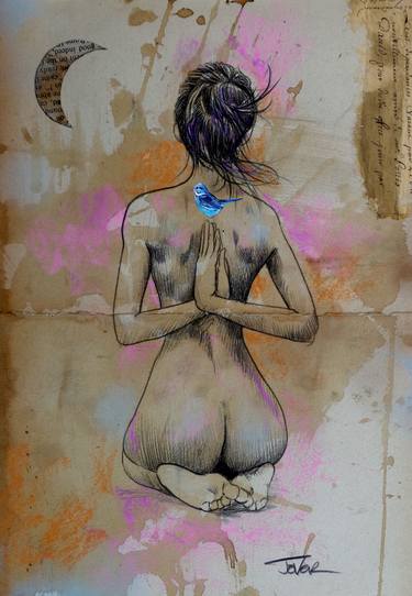 Original Figurative Nude Drawings by LOUI JOVER