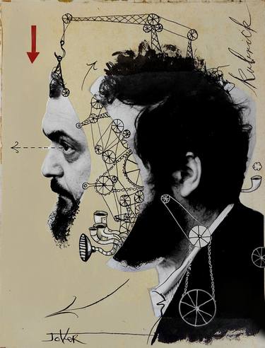 Original Dada Men Collage by LOUI JOVER