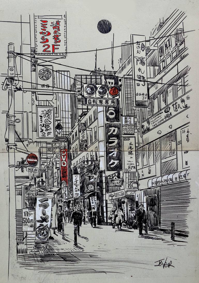 a tokyo moment Drawing by LOUI JOVER Saatchi Art