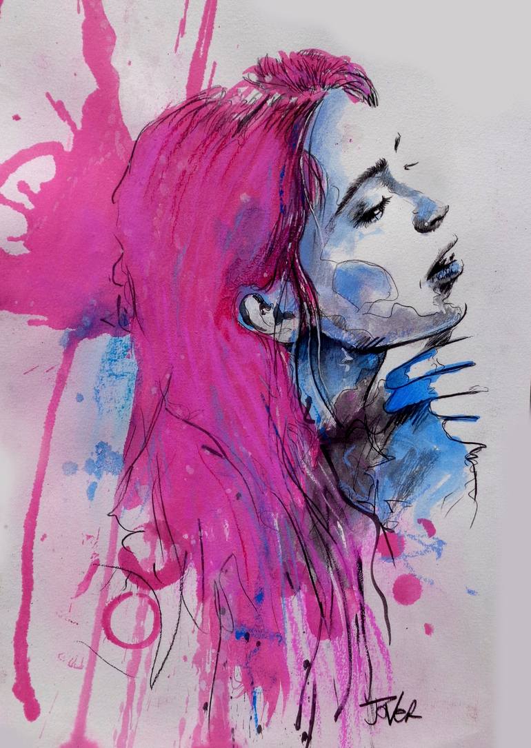 Original Figurative Women Drawing by LOUI JOVER