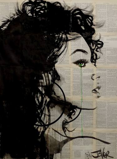 Original Figurative Women Drawings by LOUI JOVER