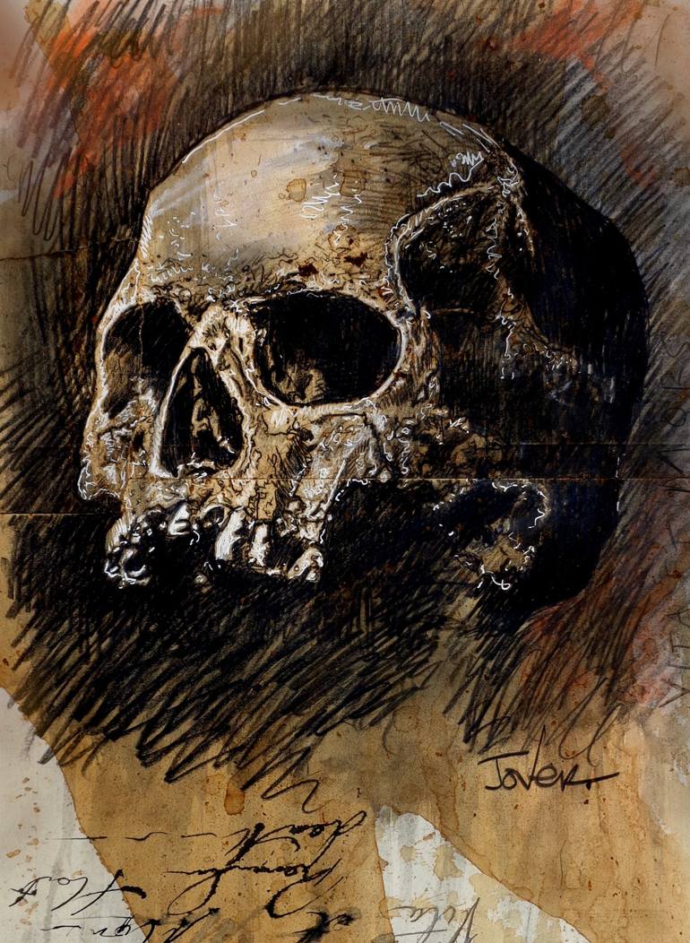 Print of Figurative Mortality Drawings by Loui Jover