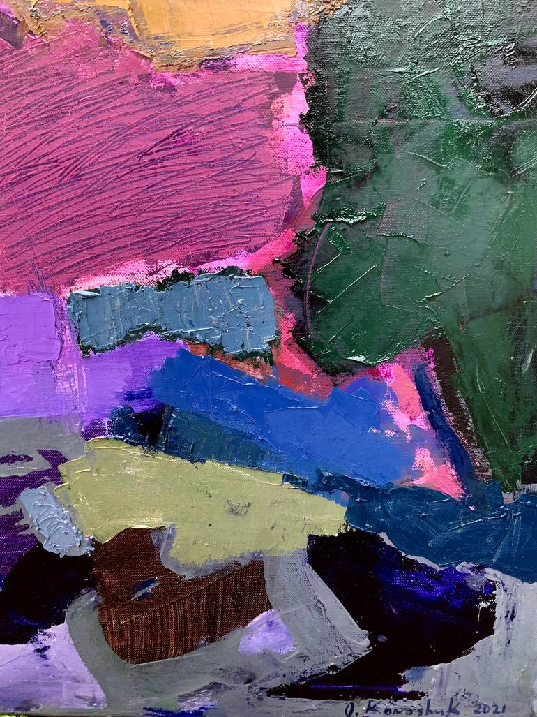 Original Abstract Expressionism Landscape Painting by Olga Konoshchuk