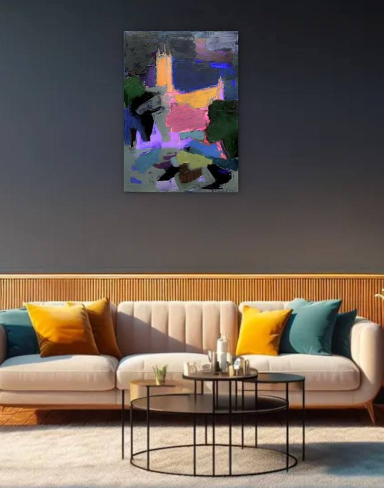 Original Abstract Expressionism Landscape Painting by Olga Konoshchuk
