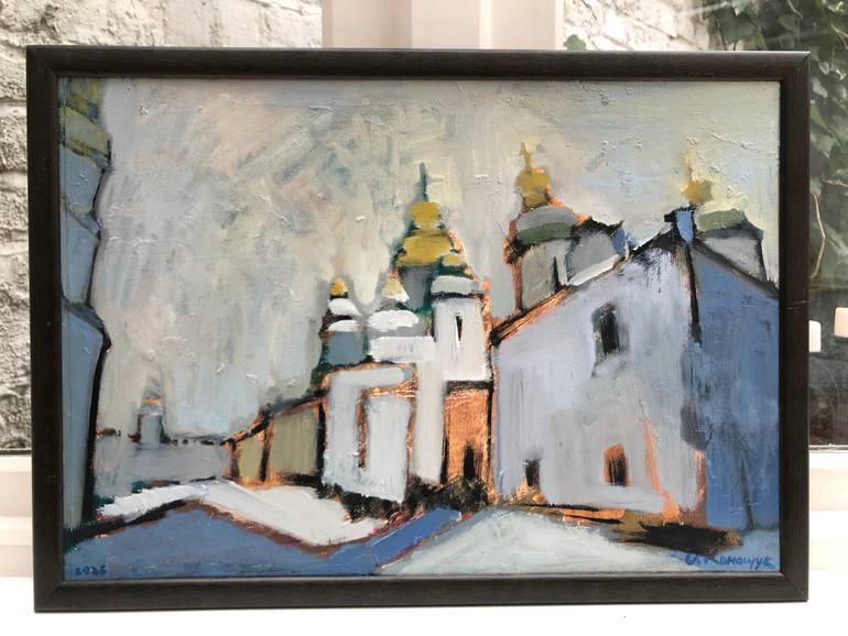 Original Fauvism Architecture Painting by Olga Konoshchuk