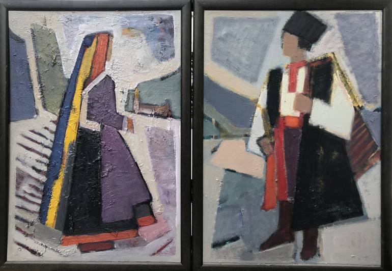 Original Documentary Men Painting by Olga Konoshchuk