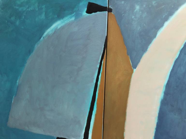 Original Abstract Expressionism Boat Painting by Olga Konoshchuk