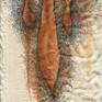 acrylic and pen on raw linen cloth, 41.5 X 14.5 in. (unstretched)