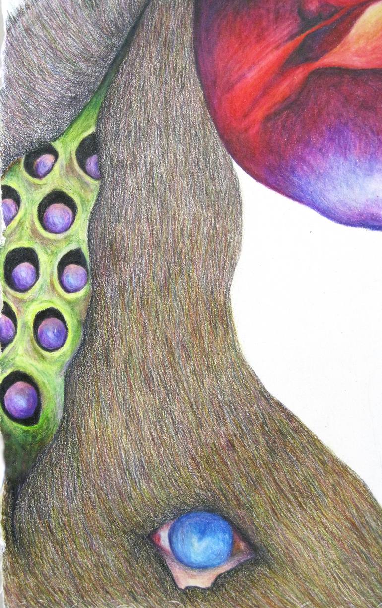 Original Surrealism Nature Drawing by Hannah Ward