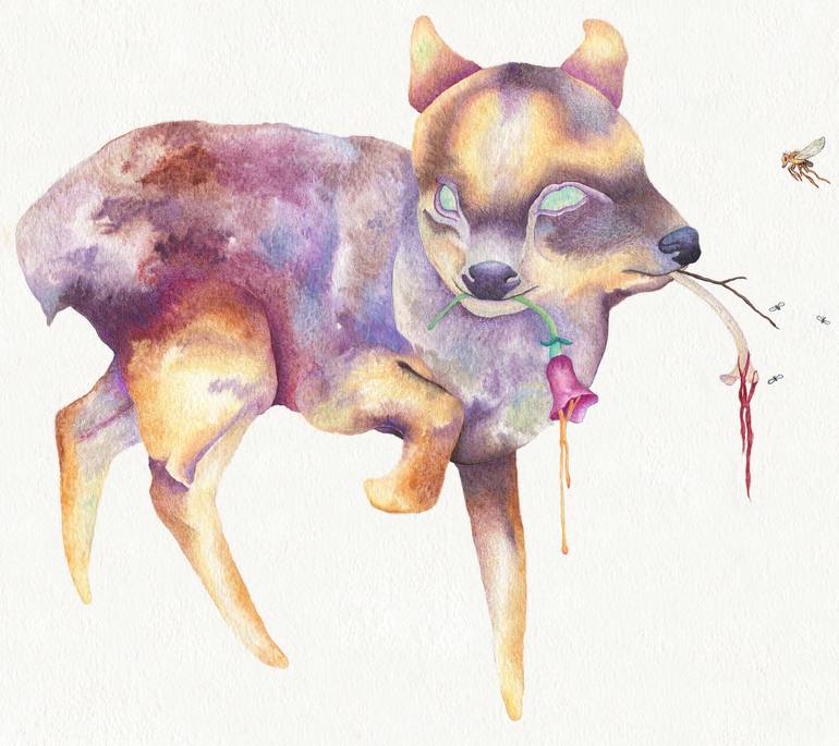 Original Illustration Animal Painting by Hannah Ward