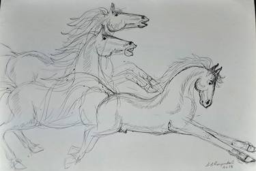 Print of Illustration Horse Drawings by Ramprakash A B