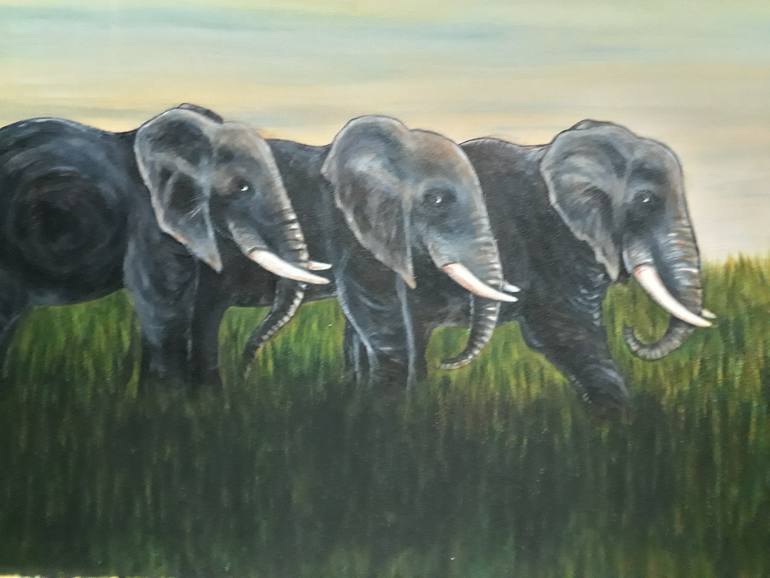 Original Realism Animal Painting by Ramprakash A B