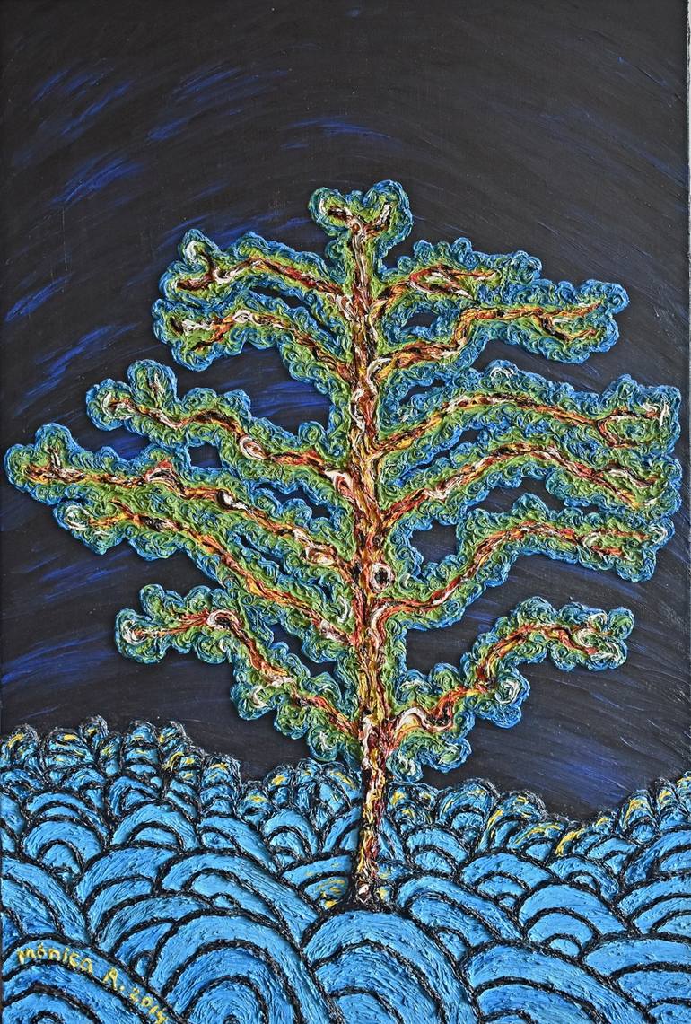 Original Nature Painting by Monica N Albarran | Expressionism Art on Canvas | "The tree of life"