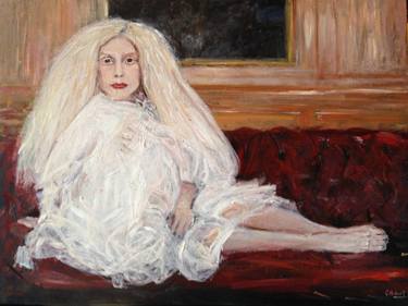 Lady Gaga in Art Pop Fairy Attire on Couch thumb