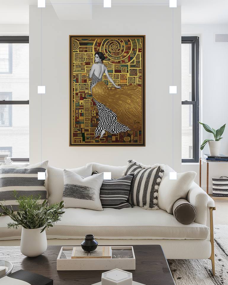 Original Art Deco Women Mixed Media by Evrim Duyal Akses