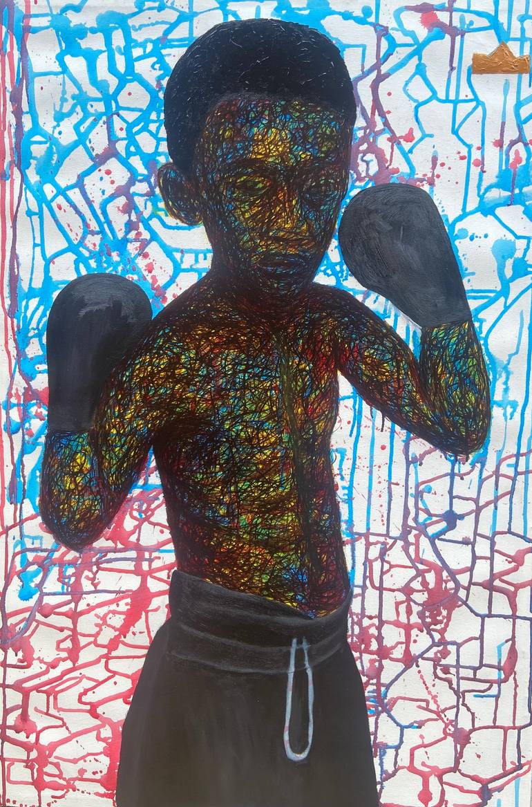 Original Children Painting by Daniel Owoeye | Contemporary Art on Canvas | The Brave Little