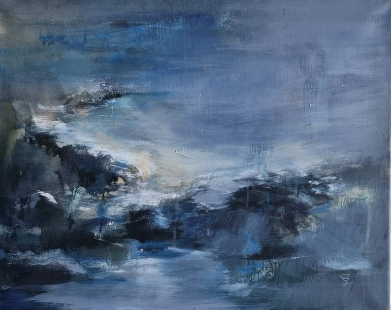 Bleu Océan Painting by Gillette Fernandez | Saatchi Art Malaysia