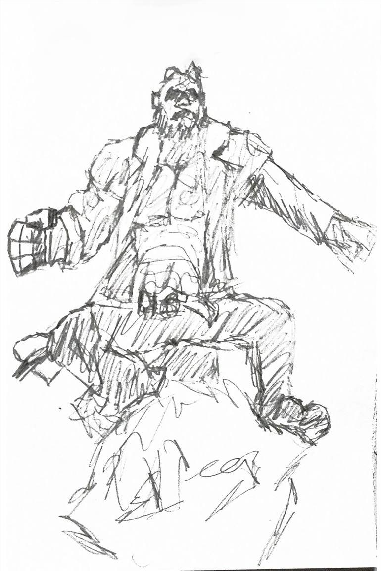 Original Abstract Expressionism Fantasy Drawing by Daniel De Souza