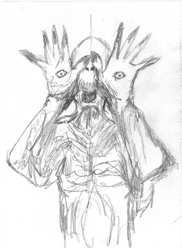 Original Abstract Expressionism Fantasy Drawing by Daniel De Souza