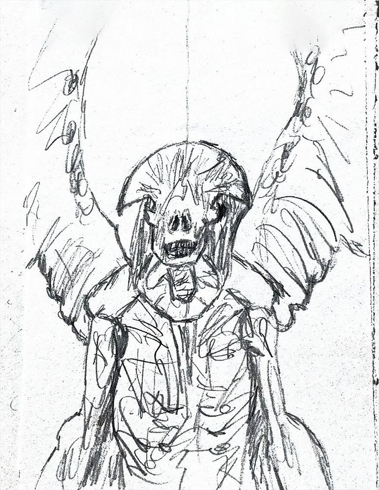 Original Abstract Expressionism Fantasy Drawing by Daniel De Souza