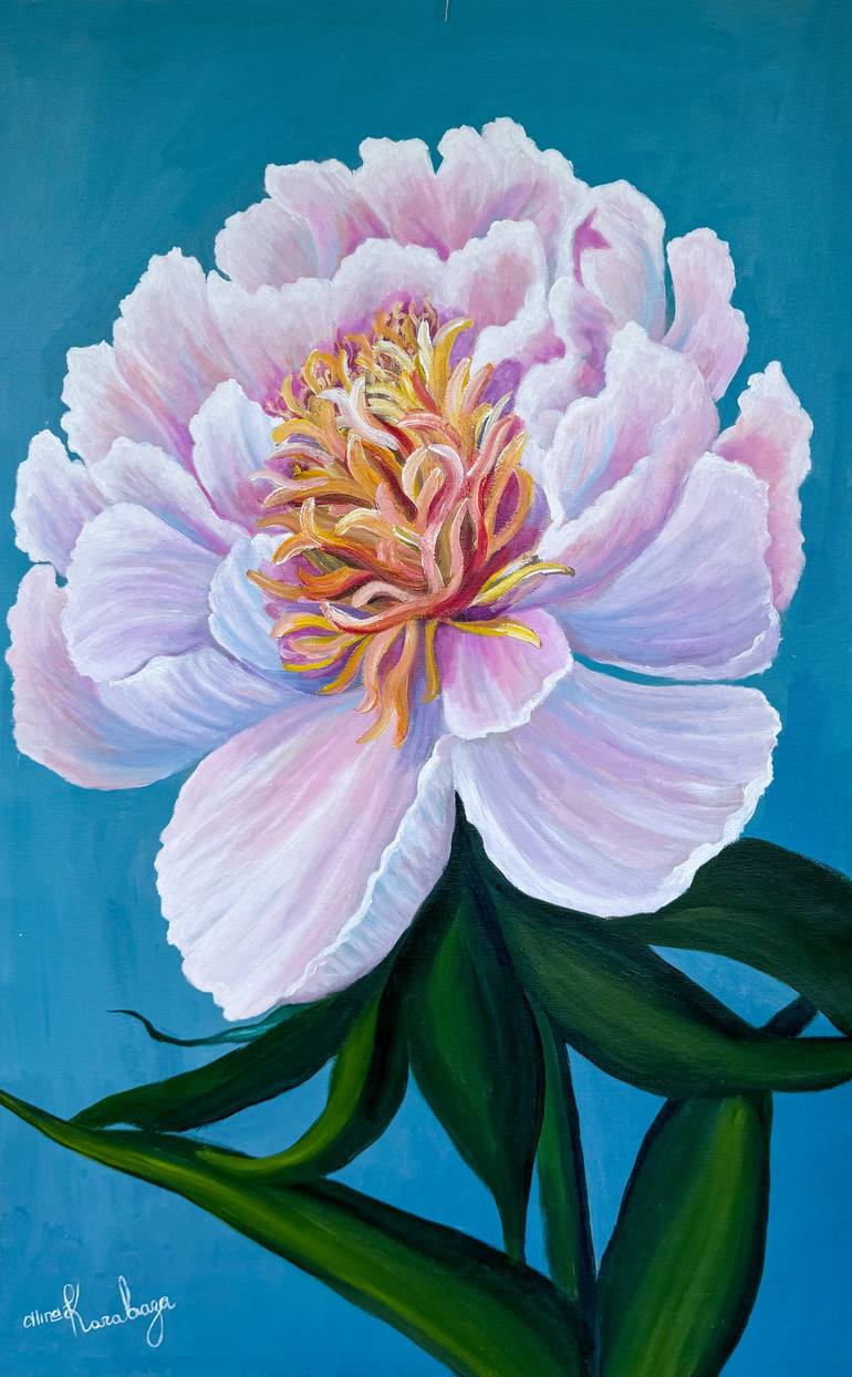 Original Floral Painting by Alina Karabaza  Illustration Art on Canvas  Essense