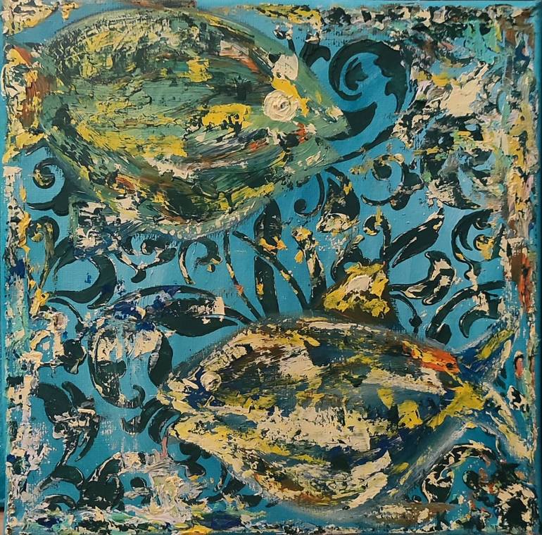 Original Nature Painting by Konul Khalilova | Abstract Art on Canvas | Under the sea