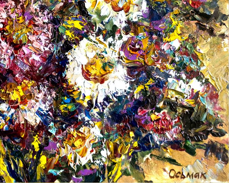 Original Impressionism Floral Painting by Vladyslav Osmak