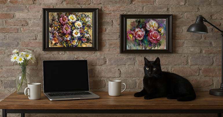 Original Impressionism Floral Painting by Vladyslav Osmak