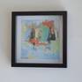 Abstract composition using mixed media on Fabriano paper 300 gsm . This Painting has a black box wood frame with glass. depth of the frame is 2 inches.