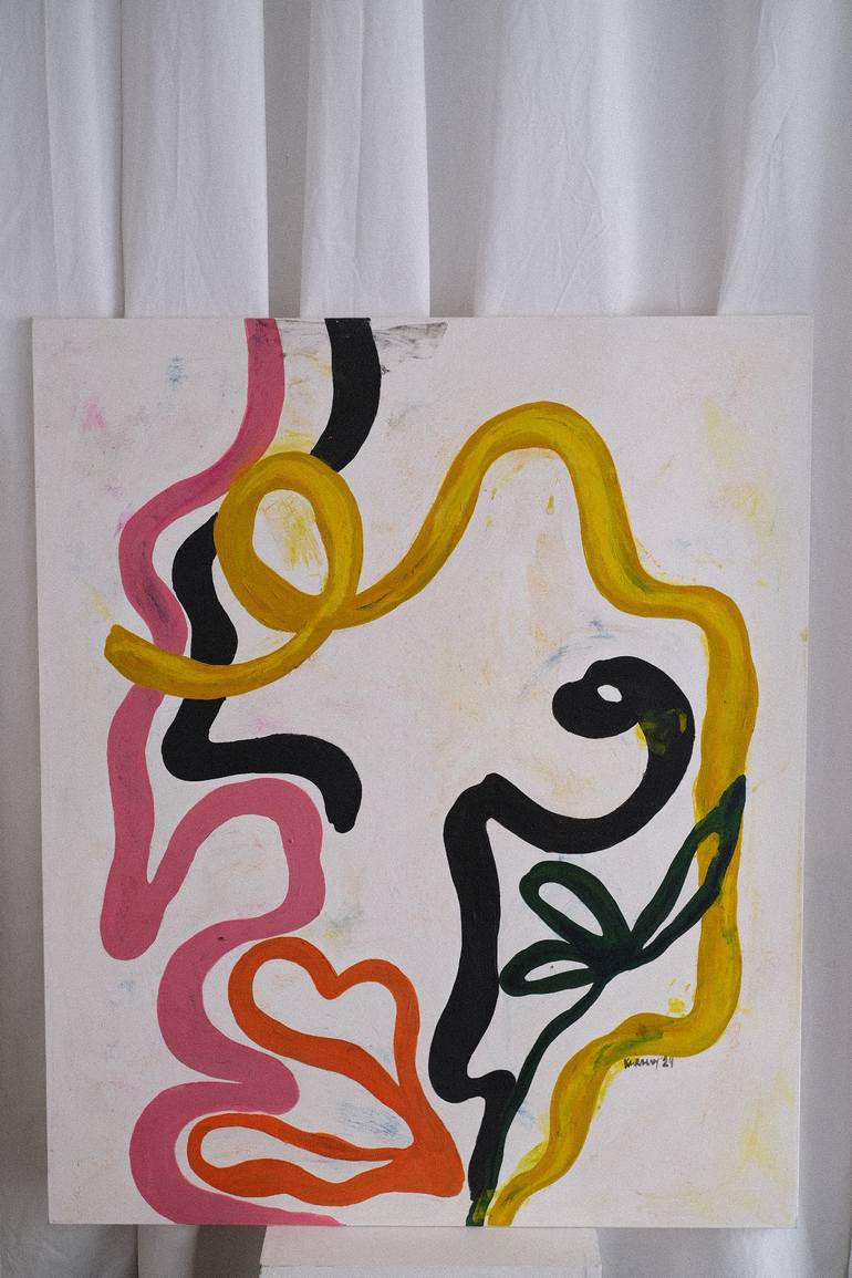 Original Abstract Expressionism Abstract Painting by Kuralay Meirbekova