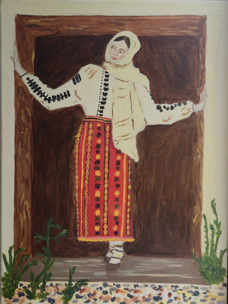 Original Folk Rural Life Painting by Irina Veronica Butura