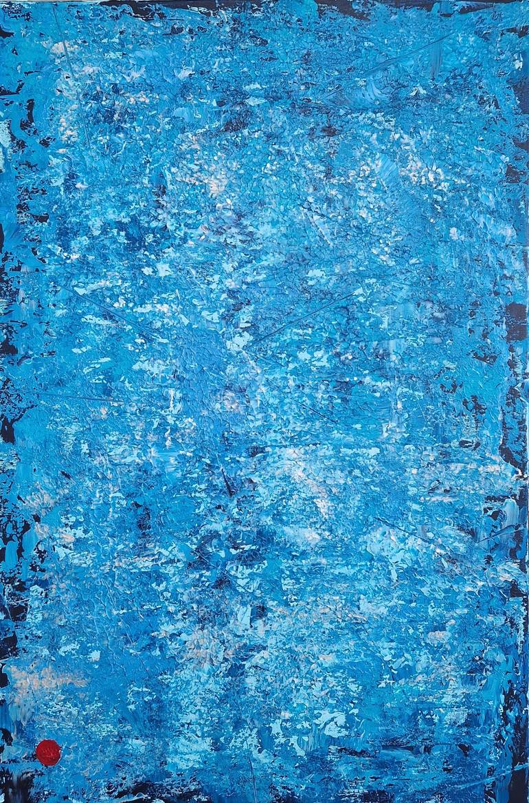 Original Abstract Painting by Giovanna Castelletti | Abstract Art on Canvas | OUT-STANDING - Abstract Acrylic in Blue and Silver