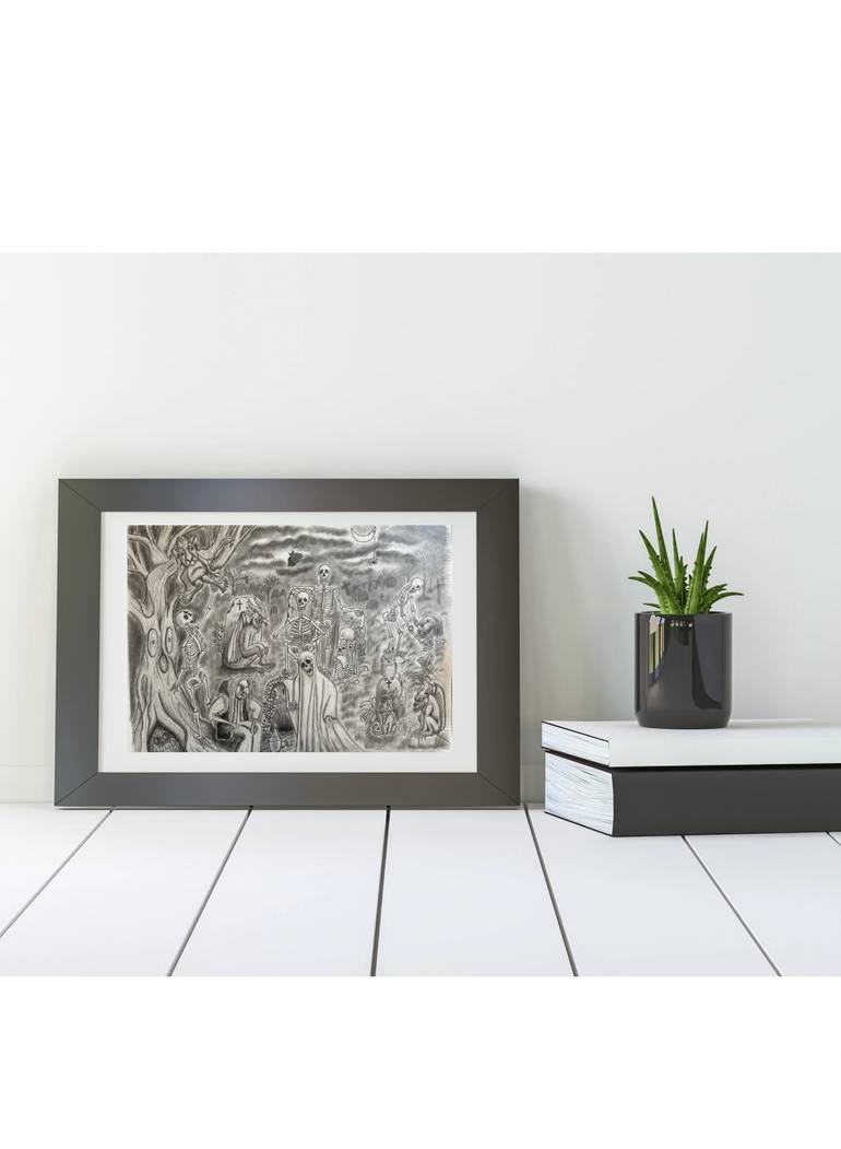 Original Surrealism Fantasy Drawing by Elena Zhgir