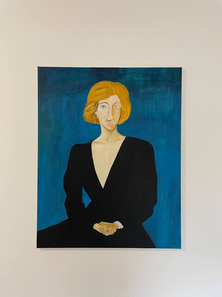 Original Famous Painting by Engoulou Maurice Raoul  Contemporary Art on Canvas  Lady D