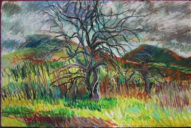 Original Expressionism Landscape Drawing by Lorna Ritz