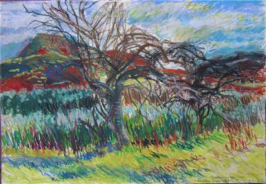 Original Expressionism Landscape Drawing by Lorna Ritz