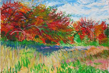 "Autumn Trees and Hayfield" thumb