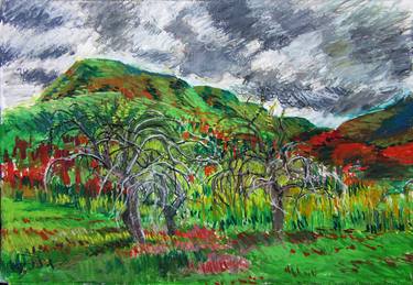 "Mt. Norwottuck and Apple Trees," Holyoke Range Mountains thumb