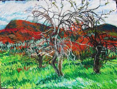 Original Expressionism Landscape Drawings by Lorna Ritz