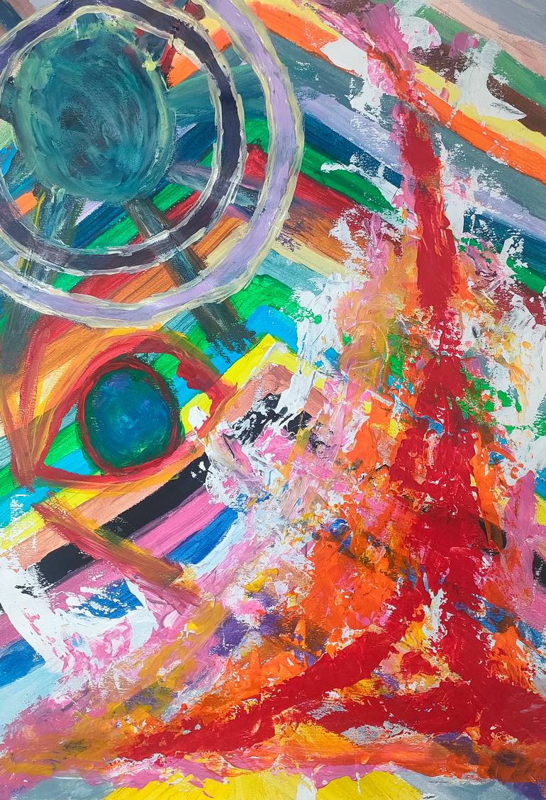 Original Abstract Painting by Takuya Inoue | Abstract Expressionism Art on Paper | The Passion of a Boy -- Beyond the Night